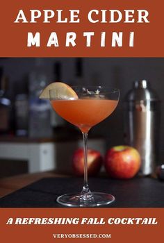 Indulge in the cozy flavors of fall with this delightful apple cider martini recipe. Perfect for a crisp autumn evening, this cocktail combines the rich taste of apple cider with the smoothness of vodka, creating a refreshing yet comforting drink. Garnish with a cinnamon stick or a slice of fresh apple for an extra touch of seasonal charm. Whether you're hosting a gathering or enjoying a quiet night in, this apple cider martini is sure to impress and satisfy. Fall Cocktails Vodka, Apple Cider Martini Recipe, Cranberry Apple Cider, Apple Cider Martini, Cider Martini, Cider Cocktail Recipes, Martini Recipes Vodka, Apple Cider Drink, Cider Drinks