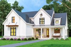 this is an artist's rendering of the farmhouse style home