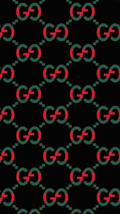 a black background with red and green circles in the shape of interlocking links