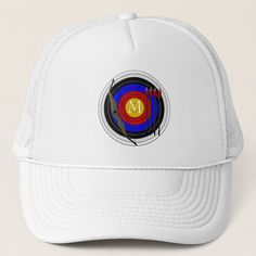 Archery design trucker hat. This archery design is created for a cap that comes in many colours and you can customize it with any text of your choice. Select the colour of your trucker hat from the images on the right hand side of this page. Should you require any help with customizing then please contact us through the ask this maker icon above. Hat design by justbyjulie White Flat Brim Trucker Hat For Sports Events, Customizable White Trucker Hat For Outdoor, White Baseball Cap With Custom Logo, White Trucker Hat With Custom Logo For Sports, White Hat With Custom Logo, One Size Fits Most, Customizable White Flat Brim Trucker Hat, White Flat Bill Trucker Hat With Custom Logo, White Snapback Trucker Hat With Custom Logo, White Snapback Hat With Custom Logo For Sports