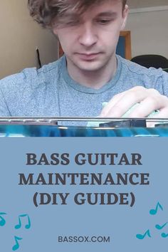 Ian Partnanen performing maintenance on a bass guitar Bass Guitar Chords, Basic Guitar Lessons, Homemade Instruments, Guitar Books, Music Theory Guitar, Bass Guitar Lessons, Guitar Tech