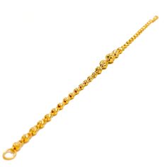 Indulge in sophistication with our Upscale Graduating Orb 22k Gold Bracelet. Adorned with 6.7g of pure 22k gold, its exquisite yellow gold finish exudes luxury. With a total length of 7.75" and a secure lobster lock, this high-fashion piece is a testament to your refined style. PRODUCT DETAILS Gold Purity(karat): 22k Gold Weight(grams): 6.7 Item Finish: Yellow Gold Total Bracelet Length: 7.75" Lock Style: Lobster Lock Luxury 22k Gold Bracelet For Formal Occasions, Luxury 22k Gold Formal Bracelet, Hallmarked Yellow Gold Bracelet For Ceremonial Occasions, Classic 22k Yellow Gold Bracelets, Classic 22k Yellow Gold Bracelet, Ceremonial Hallmarked Yellow Gold Bracelet, 22k Gold Bracelets For Formal Occasions, Classic 22k Gold Bracelets For Formal Occasions, Classic 22k Gold Bracelet For Formal Occasions