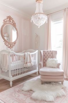 Create a timeless girl nursery with vintage decor and traditional touches. Find classic ideas that showcase elegant designs for a beautifully styled and serene baby room.Clear chat Parisian Style Nursery, Baby Room Design Girl, Elegant Baby Girl Nursery, Baby Rooms Girl, Elegant Nursery Girl, Elegant Girl Nursery, Baby Room Ideas Girl, Cute Baby Rooms, Closet Baby Room