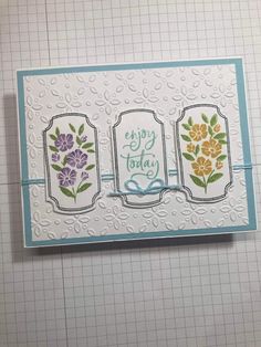 a card with some flowers on it