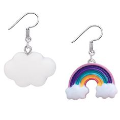 Rainbow N' Cloud Earrings – Boogzel Apparel Boogzel Apparel, Png Outfits, Rainbow Clothes, Nostalgic Aesthetic, Cloud Earrings, Artsy Outfit, Trendy Jackets, Rainbow Cloud, Photo Proof