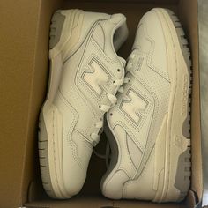 New Balance 550s. Brand New, Never Worn, With Box & Tags. 6.5 Men’s, 8 Women’s White New Balance Sneakers, New Balance 550s, White New Balance, Mode Ulzzang, New Balance White, Dr Shoes, Mens Trail Running Shoes