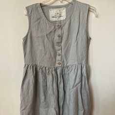 New Dress In A Light Gray Color. Chic Gray Cotton Dress, Gray Spring Daywear Dresses, Gray Sleeveless Dress For Daywear, Not Perfect Linen, Light Gray Color, Not Perfect, Linen Dresses, Light Gray, What To Wear