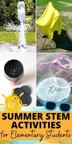 Summer STEM Activities for Elementary Students Exploding Chalk, Sand Volcano, Stem Projects Elementary, Summer Stem Activities, Activities For Elementary Students, Easy Science Projects, Kids Stem Activities, Stem Camp