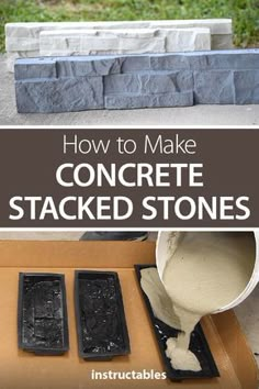 how to make concrete stacked stones with instructions