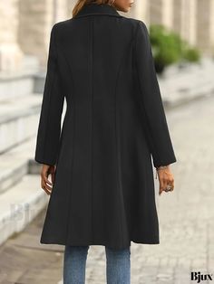 Bjux - Classic Double-Breasted Trench Coat - Elegant and Versatile Womens Outerwear Elegant Plain Outerwear For Fall, Elegant Long Sleeve Plain Outerwear, Elegant Fitted Plain Outerwear, Womens Outerwear, Coat Elegant, Double Breasted Trench Coat, Color Care, Outerwear Women, Double Breasted