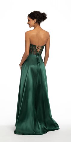 Embroidered Illusion Satin Sweetheart Ballgown with Pockets – Camille La Vie