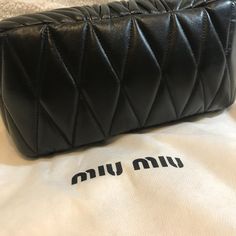 Authentic Brand New Miu Miu Nappa Quilted Leather Bag Bought In Italy! Super Cute And Versatile Yet Very Classy! Can Be Used As A Daily Casual Bag For All Year Round While Wearing Jeans And Sneakers Or Heels, Or For A Formal Or Semi-Formal Occasion. Very Good Quality Leather, It's Soft, Light, Pillowy, And Smells Good. Adjustable And Removable Leather Strap (18.5"- 21" Drop), Bag Can Be Carried On The Shoulder Directly Through The Handles (6" Drop). Size Of The Bag: 11.5"W X 7.5"H X 5"D, It Can Smells Good, Light Cardigan, Miu Miu Bag, Cosmetic Items, Quilted Leather, Smell Good, Long Wallet, Soft Light, Casual Bags