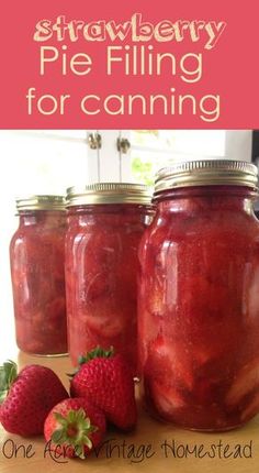 strawberry pie filling for canning in mason jars