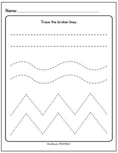 trace the broken lines worksheet for children to practice their handwriting and writing skills