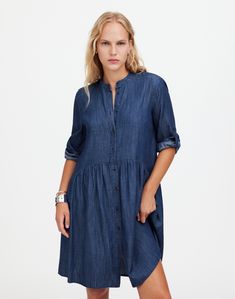 Regular fit. Falls 36' from high point of shoulder (based on size 6). 50% lyocell/50% cotton. Machine wash. Imported. Select stores. Best Black Friday, Madewell Dresses, Madewell Denim, Shirtdress, High Point, Denim Women, Chambray, Madewell, Blue Denim