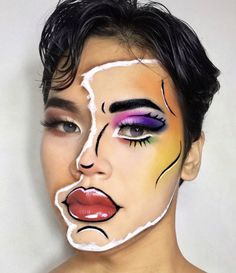 Makeup Themes, Makeup Charts, Pop Art Makeup, Creepy Halloween Makeup, Halloween Makeup Inspiration, Skull Makeup, Halloween Makeup Looks, Eye Makeup Art