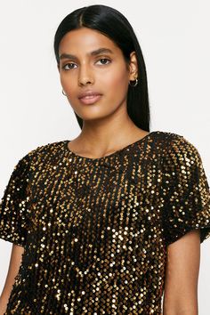 Sequin Split Side T-Shirt Oasis Fashion, Quick Delivery, Oasis, Sequin, Siding, Split, Shop Now, Buy Online, T Shirt