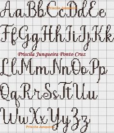 a cross stitch pattern with the letters and numbers for each letter, including an uppercase