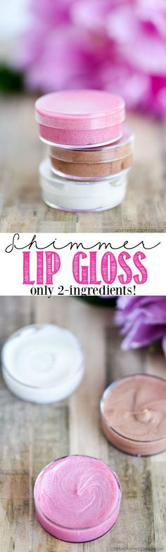 DIY Shimmer Lip Gloss made with only two ingredients! Kids can create this easy shimmer lip gloss with only 2 ingredients…perfect for spa parties and party favors! Spa Birthday Activities, Spa Party Favors Kids, Spa Party Favors For Women, Diy Makeup Organizer, Girls Lip Gloss, Kids Spa, Shimmer Lip Gloss