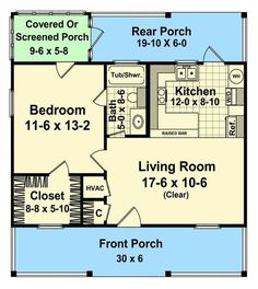 the floor plan for a small house with two bedroom and an attached bathroom, living room and