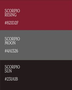 the color scheme for scorpio moon and scorpi sun, which is red