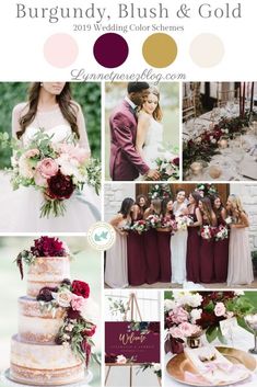 burgundy, blush and gold wedding color scheme