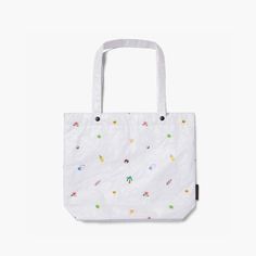 The Del Mar Packable Tote Small - Tyvek - White Hawaii Emoji Foldable Bags For Daily Use In Summer, Foldable Summer Bags For Daily Use, Casual Foldable Tote Bag, Foldable Casual Tote Bag, Casual Everyday Foldable Bags, White Waterproof Bags For Daily Use, Summer Vacation Nylon Bags, Reusable Beach Bag For Summer Travel, Everyday Waterproof White Bags