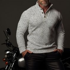 Save with code: “SAVEPIN50” - Dress to impress outfit ideas, from casual and business casual to trendy and occasion-specific styles, including spring, summer, concert, and graduation outfits, along with accessories like shoes and piercings Stay Stylish and Cozy with Our Men's Pullover Sweater! Upgrade your wardrobe with our versatile Men's Pullover Sweater Jumper. Crafted with a ribbed knit design and a classic turtleneck, this sweater is the perfect blend of modern style and cozy comfort, making it ideal for daily wear or going out during the fall and winter seasons. Key Features: Warm and Comfortable: The ribbed knit construction keeps you warm during chilly days. Modern Design: Featuring a regular button closure and a plain turtleneck for a contemporary look. Versatile Wear: Suitable fo Casual Business Polo Sweater For Fall, Casual Business Polo Sweater For Winter, Casual Long Sleeve Polo Sweater For Business, Classic Turtleneck, Mens Pullover Sweater, Mens Turtleneck, Graduation Outfits, Men's Pullover, Knit Men