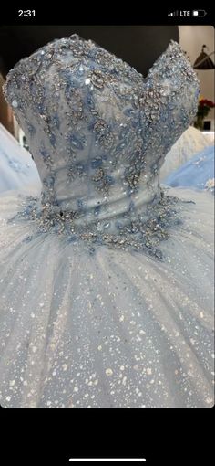 Blue Quince Dress, Blue Quinceanera Theme, Light Blue Quinceanera Dresses, Baby Blue Quinceanera, Light Blue Quince, Blue And Silver Dress, Black Quince, Quince Dresses Blue, Quince Dresses Purple