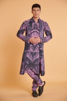 Purple blended linen kurta with Mughal prints. Comes with dupatta and churidar.
Components: 3
Pattern: Digital Print
Type Of Work: Mughal
Neckline: Mandarin
Sleeve Type: Full
Fabric: Blended linen
Color: Purple
Occasion: Sangeet - Aza Fashions Festive Straight Kurta Churidar With Digital Print, Traditional Churidar With Digital Print For Eid, Eid Straight Kurta Churidar With Digital Print, Traditional Digital Print Churidar For Eid, Unstitched Churidar With Digital Print For Diwali, Festive Unstitched Churidar With Digital Print, Festive Churidar With Digital Print For Eid, Festive Bollywood Style Churidar With Digital Print, Unstitched Diwali Churidar With Digital Print