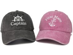 PRICES MAY VARY. 【Find Your Style】: He/She’s your Captain… She/He’s your First Mate! The sea is hard to navigate without a Captain to lead the way! First Mate is the most important right-hand man for a Captain and a most trusted friend who always has their back. Wear this adorable dad hat set to emblazon your partnership! What a unique way to celebrate a trusted friend, his/her, your family and couples. 【Set of Two Caps】: Set includes 2 dad hats. Features Captain and Ship Steering Wheel are embr Toddler Gifts For Mom, Ship Steering Wheel, Fishing Cap, Mini Hats, Gifts For Sailors, Sailor Hat, Black Baseball Cap, Hat Set, Friends Mom