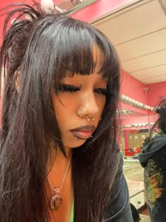 Piercing Inspo, Y2k Hairstyles, Goth Hair, Face Piercings, Dyed Hair Inspiration, Alternative Makeup, Aesthetic Board, Cute Makeup Looks, Looks Black