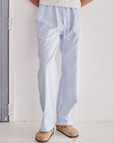 The Tom’s Trunks Pinstripe Trouser is designed to be super comfortable whether you’re out and about or simply relaxing in the house. The straight leg cut, inspired by our Flipin’ Linen trousers, makes for the perfect lounge pants. Casual Pinstripe Pants With Relaxed Fit, Casual Pinstripe Relaxed Fit Pants, Relaxed Fit Striped Trousers, Striped Cotton Pants For Vacation, Vacation Striped Cotton Pants, Striped Relaxed Fit Straight Leg Pants, Striped Straight Leg Pants With Relaxed Fit, Relaxed Fit Striped Straight Leg Pants, Casual Pinstripe Summer Pants