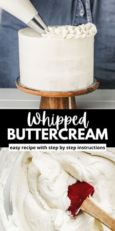 whipped buttercream recipe with step by step instructions