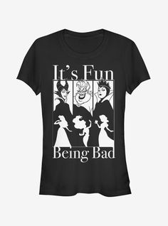 Disney Fun Being Bad Wicked Witches Girls T-Shirt Disney T-shirt With Funny Print For Fan Events, Princess And Villain, Dave Ramsey Baby Steps, Disney Evil Queen, Disney Maleficent, Witch Girl, Girls Shirt, Wicked Witch, Baddie Quotes