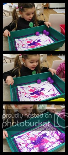 two pictures show the process of making an art project