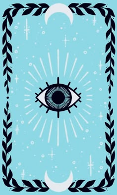 an all seeing eye surrounded by laurels and stars with the moon in the background