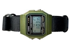 This retro Casio in stock form is already cool, functional, affordable, and accurate-- but with some magic from RLSWW, it's made even cooler-- with a ballistic nylon strap to match your personality. In addition-- you may select the option to modify the screen color to further reflect your tastes and bring some color to your wrist. Note, this is a permanent modification to the screen, not the LED backlight. It will be colored in all light conditions :) Please note: This is a permanent modificatio Functional Watch With Stopwatch, Functional Adjustable Watch With Stopwatch, Adjustable Watch Accessories With Analog Display For Outdoor, Vintage Black Outdoor Watches, Vintage Black Outdoor Watch, Casual Black Digital Watch With Adjustable Strap, Screen Color, Led Backlight, Black Hardware