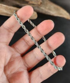 Metal Link Rope Chain Jewelry, Silver Braided Chain Bracelet Gift, Metal Braided Bracelet With Adjustable Chain As Gift, Handmade Adjustable Link Chain Bracelet, Everyday Metal Rope Chain Jewelry, Silver Twisted Metal Jewelry, Twisted Silver Metal Jewelry, Rope Chain Link Bracelet As Gift, Rope Chain Link Bracelet Gift