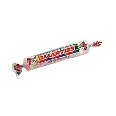 a candy bar with the word smarties on it's wrapper in front of a white background