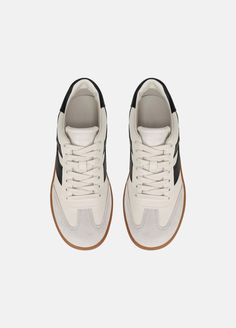 Oasis Leather and Suede Sneaker in Sneakers | Vince Timeless Sneakers, Suede Sneakers, Leather Sneakers, Denim Women, Sneakers Fashion, Soft Leather, Oasis, Gum, Athletic Shoes