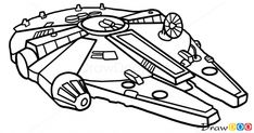 a drawing of a star wars millennium cruiser