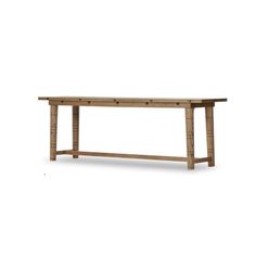 a long wooden table with two legs