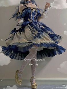 Blue Aesthetic Clothes, Scaramouche X Reader, Old Fashion Dresses, Fairytale Dress, Old Fashion, Fantasy Dress, X Reader