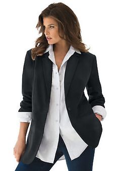 Top Seller for Roaman's Women's Plus Size Boyfriend Blazer Professional Jacket, Womens Coats Jackets Best Blazer, Plus Size Blazer, Lightweight Blazer, Boyfriend Blazer, Current Fashion, Plus Size Coats, Wardrobe Ideas, Current Fashion Trends, For A Reason