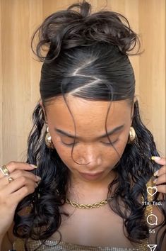 Zig Zag Half Up Half Down, Y2k Prom Hairstyles, Twice Hairstyle, Slick Back Claw Clip Hairstyle, 2k Hairstyles, Hair Styles 2000s, 200s Hair, Y2k Prom Hair, Hairstyles For Long Hair Women