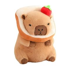 a teddy bear with a hat and scarf around its neck