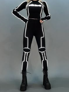 [$53.20]Futuristic Cyberpunk Reflective Bikecore High Waist Pants Cyberpunk Costume, Futuristic Costume, Cyberpunk Outfit, Techwear Fashion, Cyberpunk Clothes, Harajuku Outfits, Cyberpunk Fashion, Cyberpunk Style, Futuristic Fashion