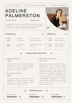 a professional resume template with an image of a woman in black and white on the front