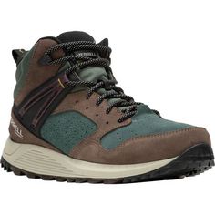 Nights spent camping with friends or days spent bagging peaks are both great times to rock the Merrell Wildwood Mid LTR WP Boot. These capable boots offer lightweight durability via a leather and suede upper, a waterproof and breathable membrane for weather protection, and a tacky rubber outsole that keeps you upright and moving forwards. Weatherproof Leather Boots For Camping, Leather Work Boots With Reinforced Toe For Camping, Waterproof Leather Boots For Camping, Rugged Lace-up Waterproof Boots For Camping, Rugged High-top Waterproof Boots For Camping, Rugged High-top Waterproof Camping Boots, Rugged Gore-tex Boots For Camping, Rugged Leather Boots For Camping, Brown Waterproof Round Toe Boots For Camping